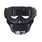 Masca protectie fata din plastic dur + ochelari ski, lentila multicolora, model craniu, MD01